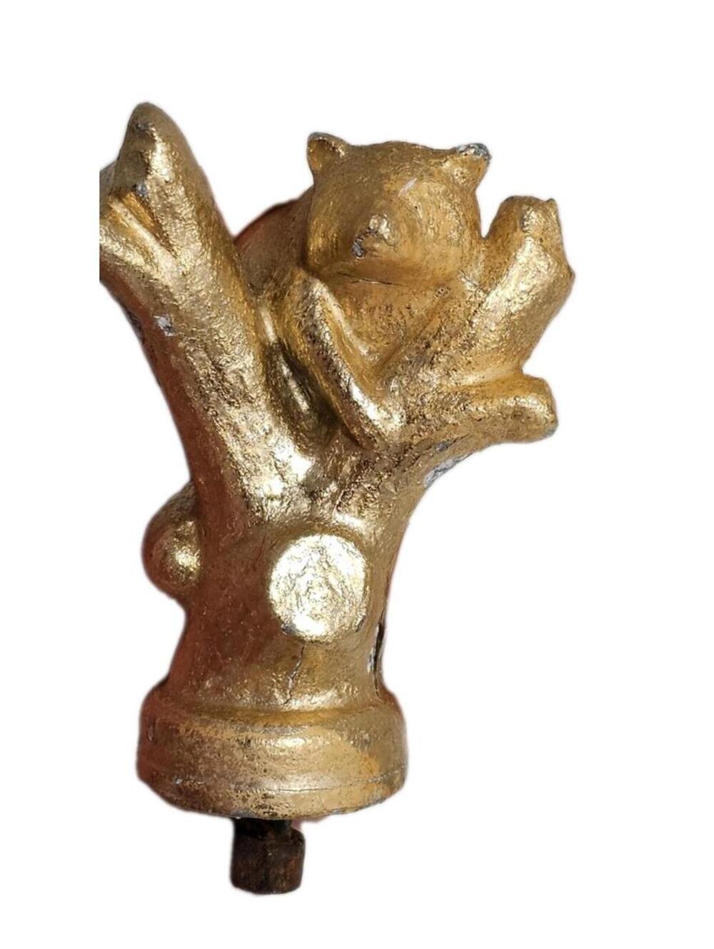 Cast Iron Raccoon In Tree Finial / Topper Lodge or Cabin Decor Heavy